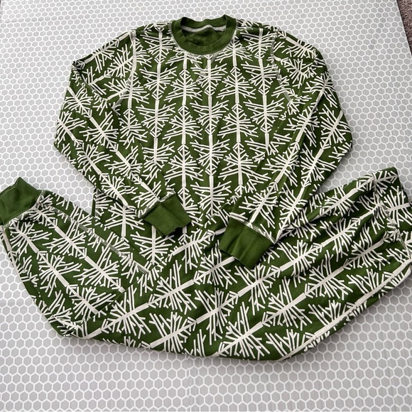 Pact Other - Pact Forest Green and White Tree Pajama Set 100 % Organic Cotton Size S